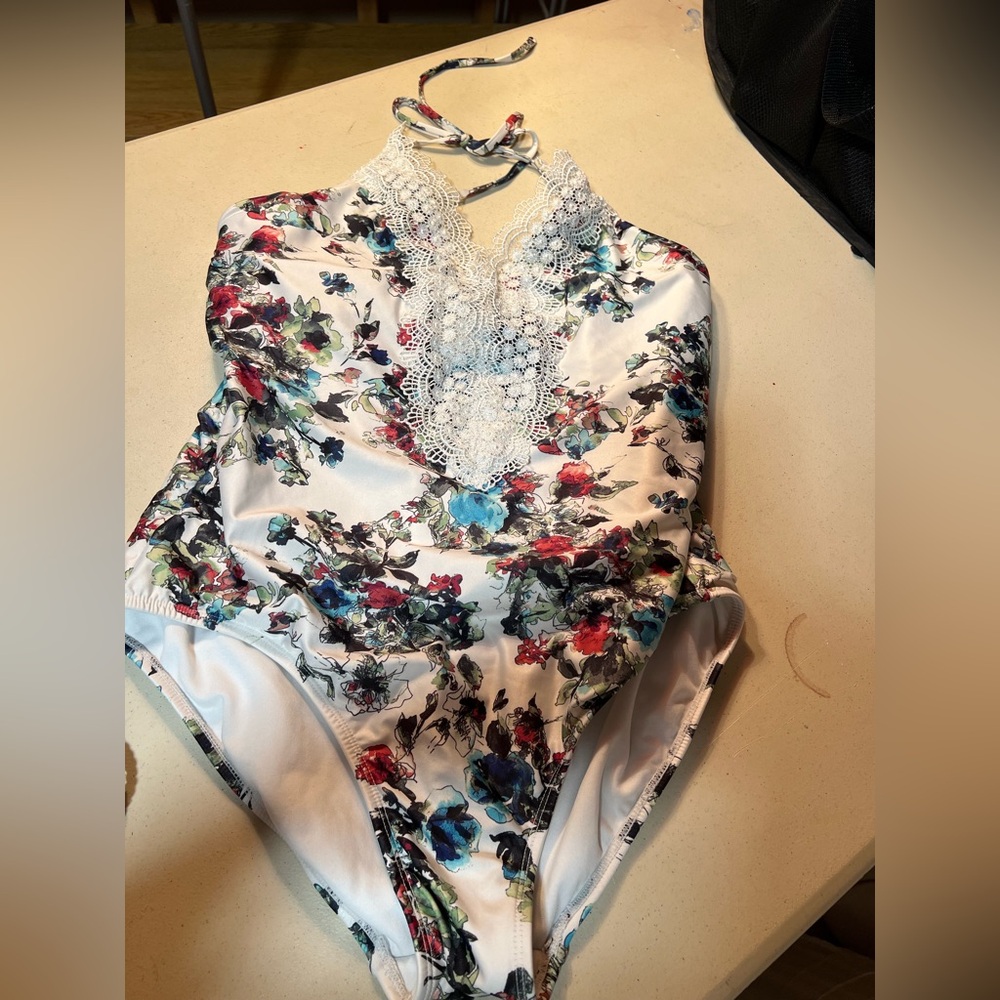 Floral Halter Kids One Piece Swimsuit